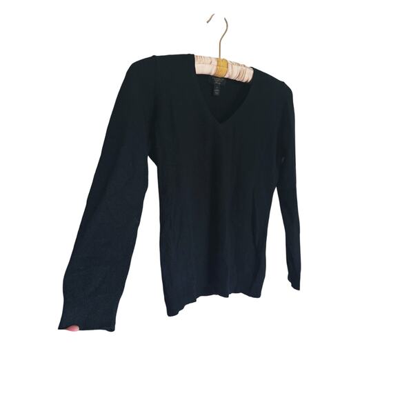 Charter Club 100% Cashmere V-Neck Sweater Small Black - Picture 5 of 9